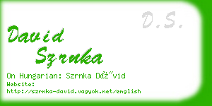 david szrnka business card